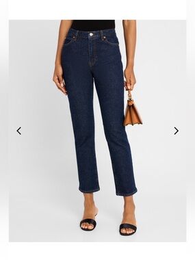 FRAME The Borrowed Mid-Rise Boyfriend Jean - Dark Wash - Size 25